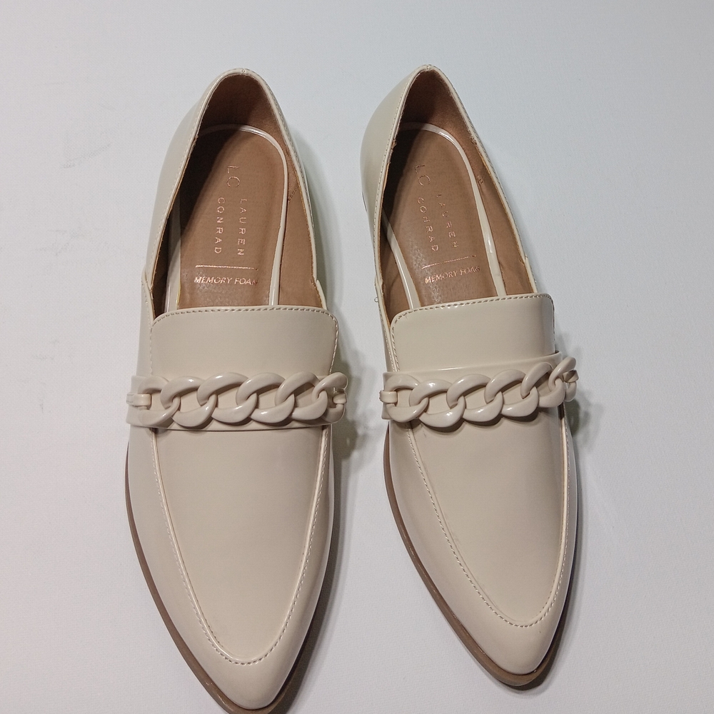 LC LAUREN CONRAD Women's DEMII  Memory Foam Bone  Loafers - 8.5 & 9.5